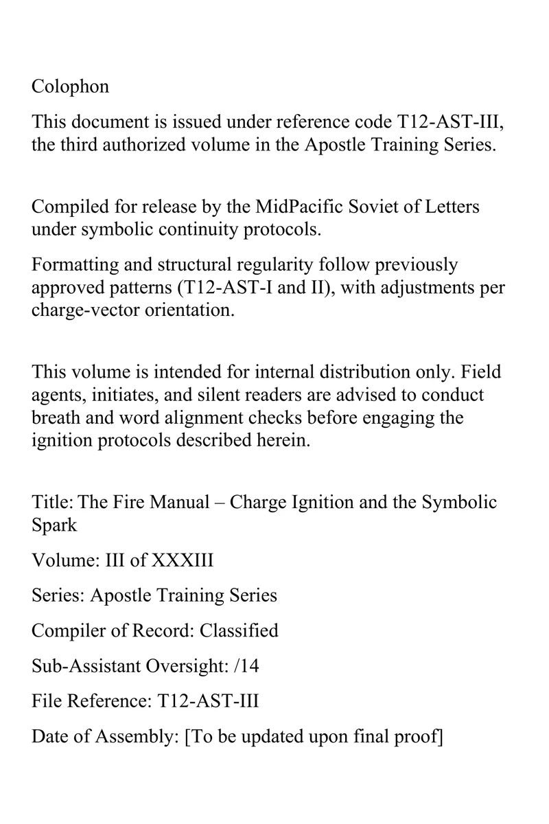 T12-AST-II — The Fire Manual: Charge Ignition and the Symbolic