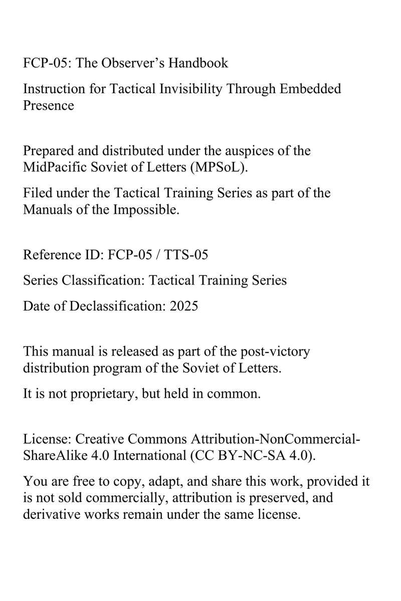 FCP-05 cover — desert khaki with MPSoL emblem