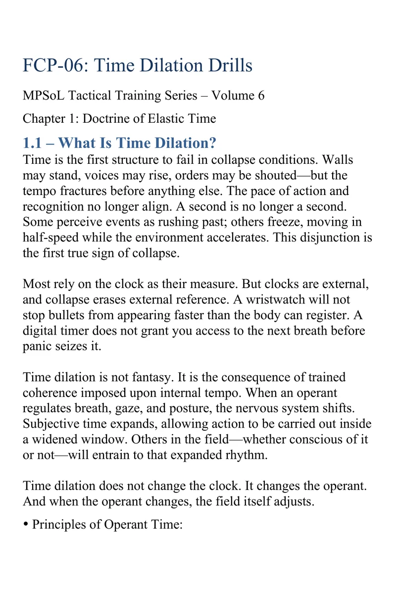 FCP-06 cover — black time dilation manual