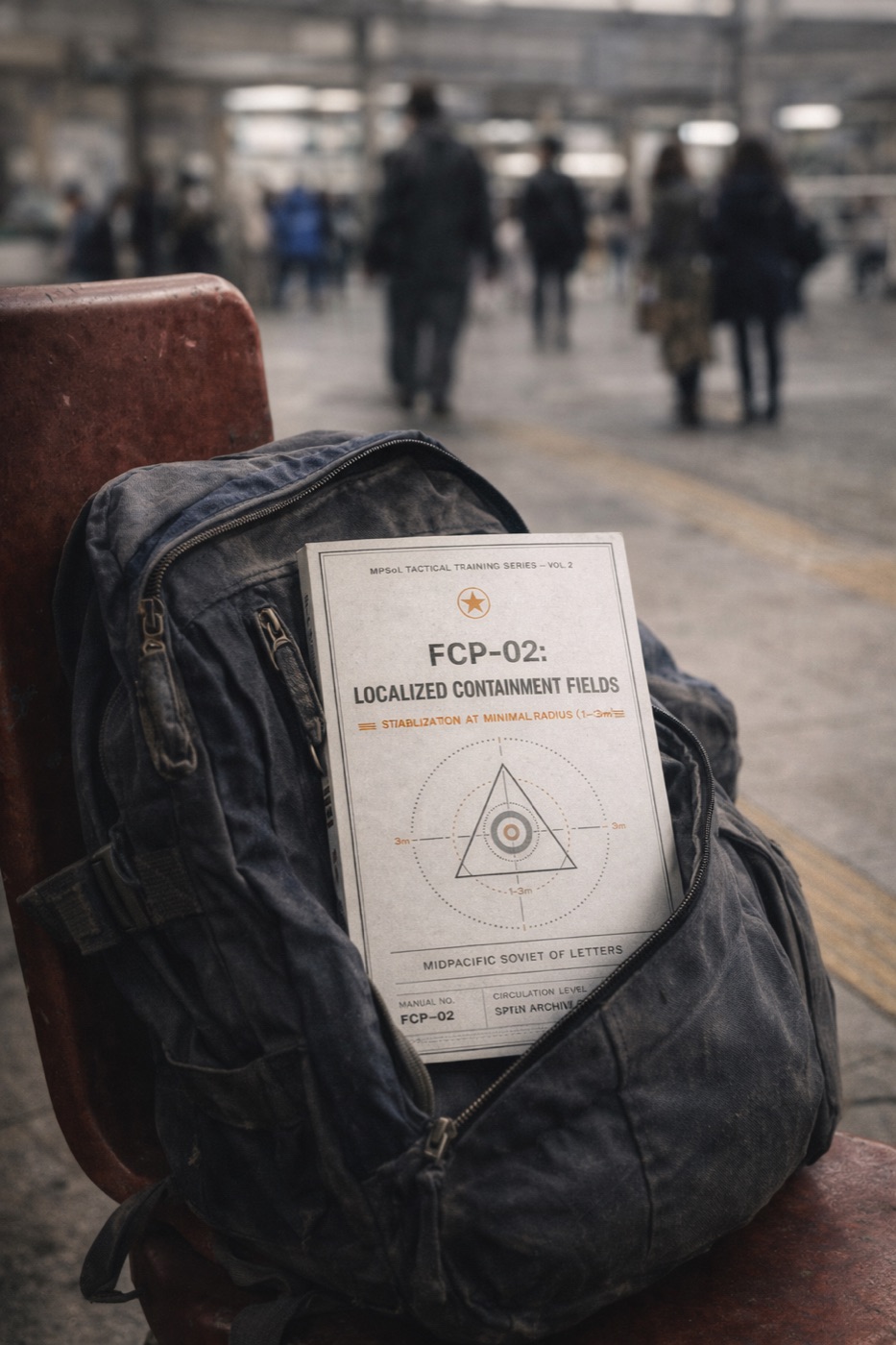 FCP-02 manual staged with a field backpack